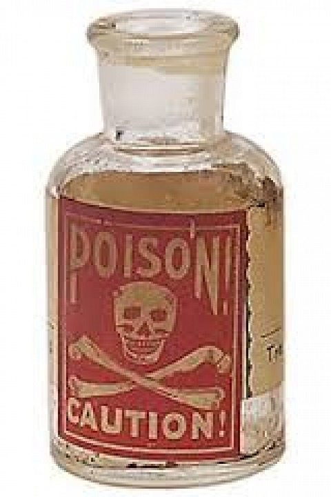 A bottle believed to contain poisonous substance was found by the dead bodies