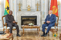 President John Dramani Mahama with President Alexander Lukashenko of Belarus