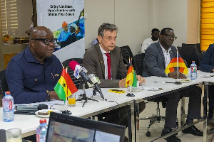 GFZA CEO, Amb. Michael Oquaye Jr and Dr. Christoph Hoffman at the meeting