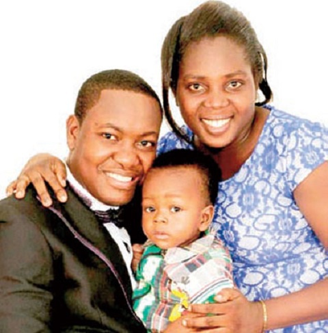 Pastor Ato Kessie in a pose with the wife and child