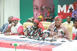 Some Party Executives led by National Chairman, Kofi Portuphy addressing a news gathering