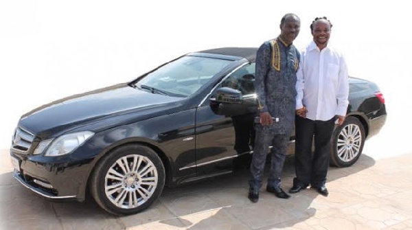 Prophet Emmanuel Badu with Daddy Lumba, one of the beneficiaries