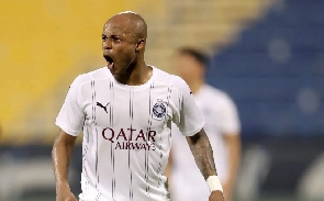 Andre Dede Ayew in action for his club side Al Sadd