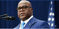 President of DRC Felix Tshisekedi speaks during a signing ceremony at the US Institute of Peace