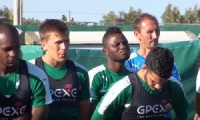 Ghana midfielder Mubarak Wakaso with his team mates at Panathinakos