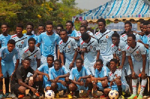 Black Stars forward,  Samuel Tetteh with his youth team