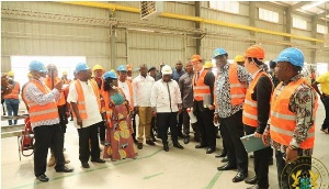 President Akufo-Addo commissioning the Twyford Ceramics Factory in Shama