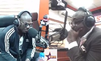 Chris Attoh [left] speaking to Bola Ray [right] on Starr FM