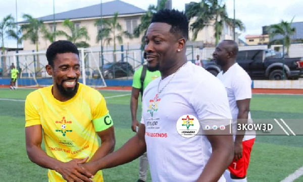 Leonard Akoto with Asamoah Gyan