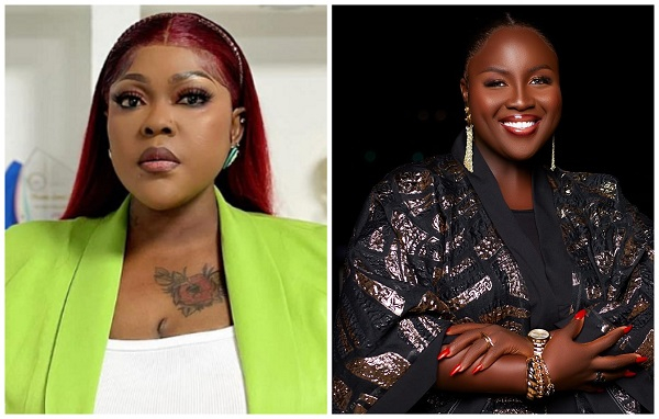 Mona Gucci is a Ghanaian media personality (L) MC Yaa Yeboah (R)