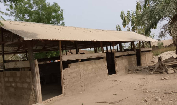 The classroom block at the Mensahkrom Roman Catholic Primary School