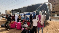 File photo of people fleeing Sudan over mounting violence