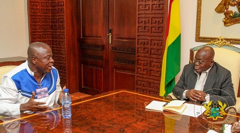 President Akufo-Addo with GPRTU Chair, Kwame Kuma