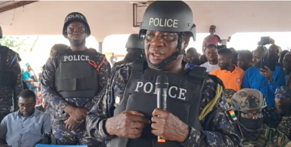 IGP Christian Tetteh Yohuno is seen speaking