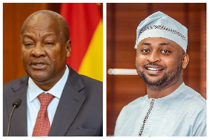 John Dramani Mahama [L] and Vincent Assafuah