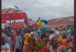 Watch the shocking moment a queen mother fell from her palanquin during a festival