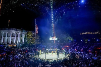 Thousands of people gathered at the White House for the UFC event