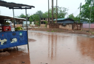 The downpour, which began late Saturday caused the Alabo River to overflow its banks
