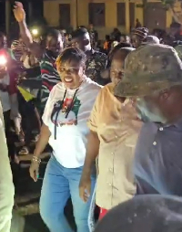 Rachel Appoh with John Mahama during the campaign