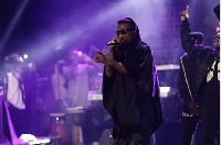 Sarkodie performing on stage