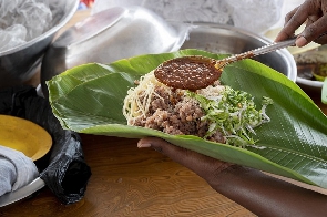 Traditional African Waakye Leaves Dish