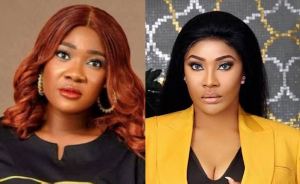 Nigerian actress Mercy Johnson (L) has allegedly arrested fellow actress Angela Okorie Nigerian actress Mercy Johnson (L) has allegedly arrested fellow actress Angela Okorie