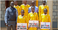 Yiech Pur Biel (left) is leading the first ever refugee team at the Youth Olympics