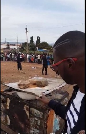 Kojo Yankson at the scene of the explosion