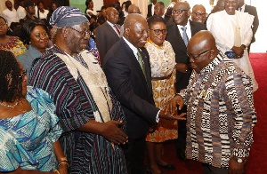 President Akufo-Addo exchanging pleasantries with the appointees