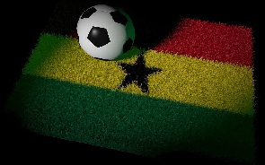 Ghana flag and football