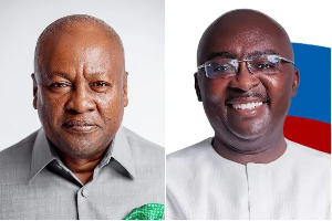 Dr. Mahamudu Bawumia (R) and John Dramani Mahama