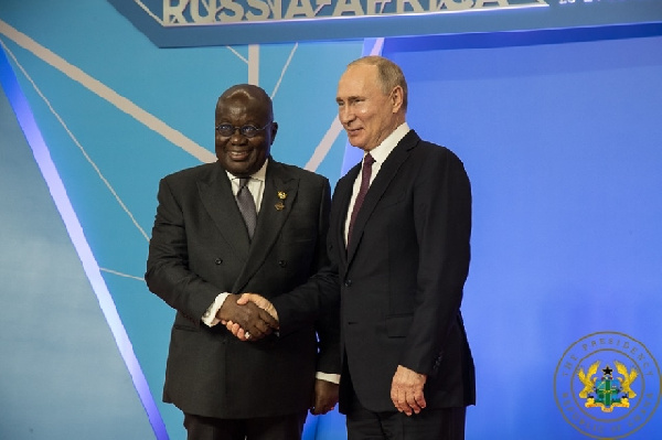 President Akufo-Addo and Russian counterpart Vladimir Putin
