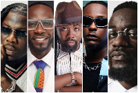 From L to R: Stonebwoy, Okyeame Kwame, Obrafour, Kelvynbwoy, and Sarkodie