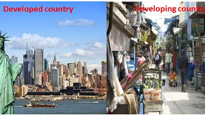 Photo displaying features of developed and less developed countries