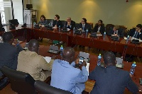The Finance Committee of Parliament in a meeting with executives of IMF