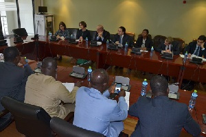 The Finance Committee of Parliament in a meeting with executives of IMF