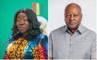 Elizabeth Ofosu-Adjare, Minister of Trade, Agribusiness & Industry and President Mahama