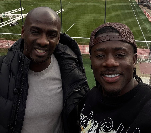 Black Stars coach Otto Addo (L) with Salisu Mohammed (R)