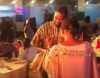 Ayawaso West Wuogon MP, Lydia Alhassan dancing with NDC's Parliamentary Candidate John Dumelo
