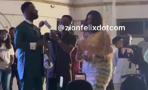 Nayas spotted on stage during Ernest Opoku's performance