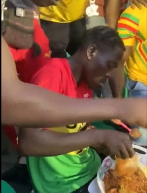 Some Ghanaians football supporters  at the Baba Yara Stadium