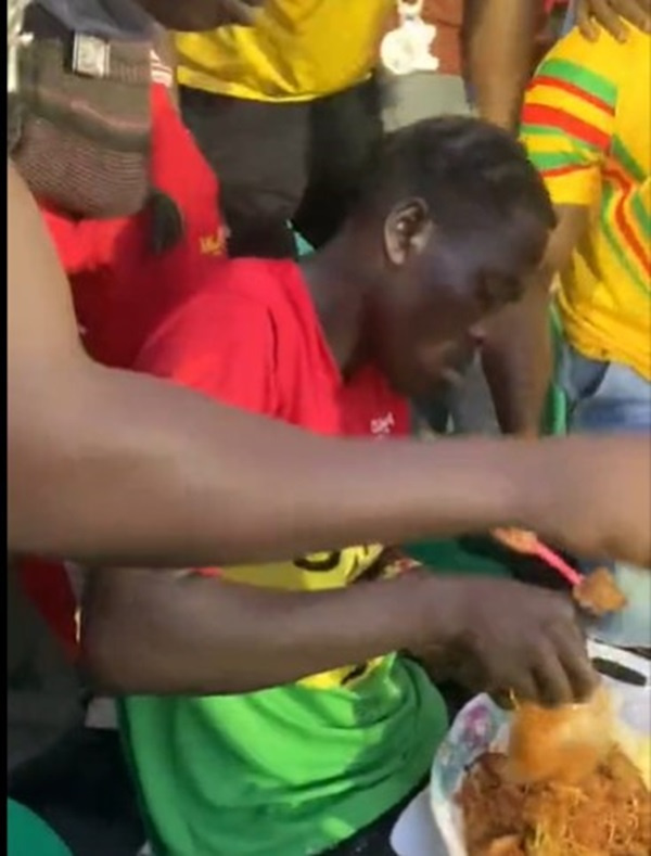 Some Ghanaians football supporters  at the Baba Yara Stadium