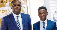 Education Minister, Dr Mathew Opoku Prempeh with Abraham Attah