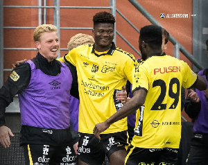 Terry Yegbe a 24-year-old center-back in Scandinavian football (M)