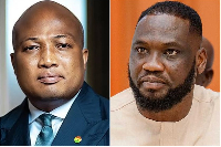 The update by Ablakwa (L) indicates OK Frimpong is still in the Netherlands, contrary to reports