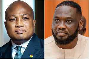 The update by Ablakwa (L) indicates OK Frimpong is still in the Netherlands, contrary to reports
