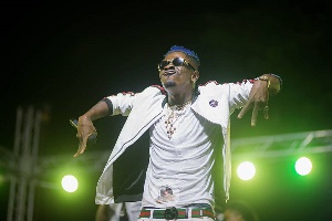 Shatta Wale on stage at Zylofon Aflao Concert