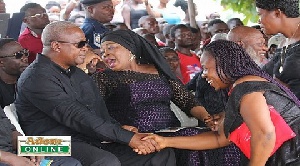 Former President John Mahama was present at Super OD's funeral