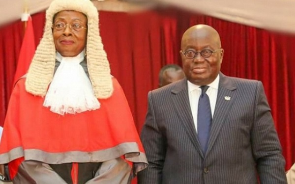 President Akufo-Addo with Justice Sophia Akuffo