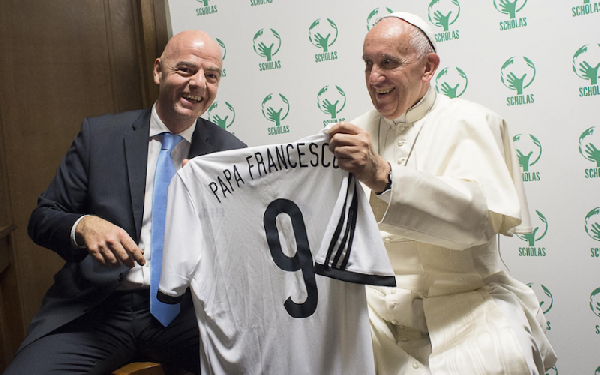 FIFA President Gianni Infantino and  Pope Francis
